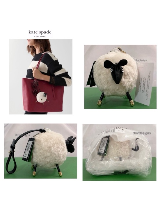 kate spade Handbags - NWT Kate Spade ♠️FLUFFY SHEEP Faux Shearling Leather Strap Bag Charm/ Key Chain